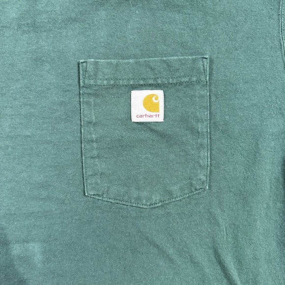 Carhartt Men's Long Sleeve Pocket Tee Shirt K126 HTG Hunter Green Size XL Tall - Picture 9 of 11